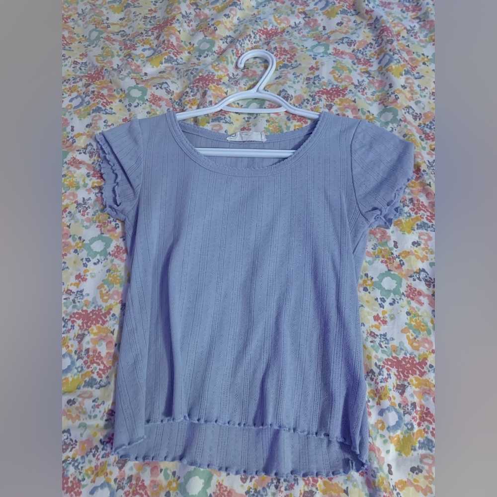 Ribbed blue top